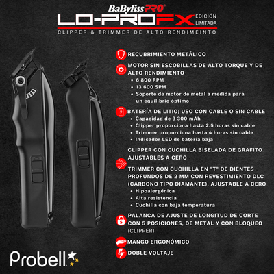 COMBO BABYLISS LO-PRO REC + TER FXHOLPKLPBES BLACK