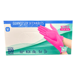 GUANTE NITRILO MEDIANO ROSA C/50 PARES