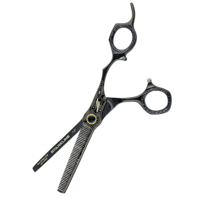 ESTUCHE DUO TIJERA CORTE Y DEGRAFILAR NEGRA 7.5 PULG STARKLINE