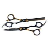 ESTUCHE DUO TIJERA CORTE Y DEGRAFILAR ROSE-GOLD NEGRA 7PULG STARKLINE