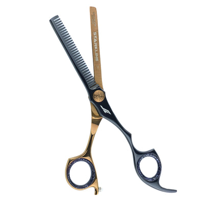 ESTUCHE DUO TIJERA CORTE Y DEGRAFILAR ROSE-GOLD NEGRA 7PULG STARKLINE