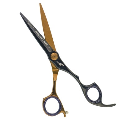 ESTUCHE DUO TIJERA CORTE Y DEGRAFILAR ROSE-GOLD NEGRA 7PULG STARKLINE