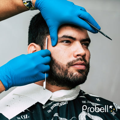 GUANTE BARBERALL NITRILO AZUL L C/100 8201