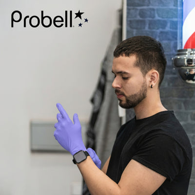 GUANTE BARBERALL NITRILO LILA L C/100 8202