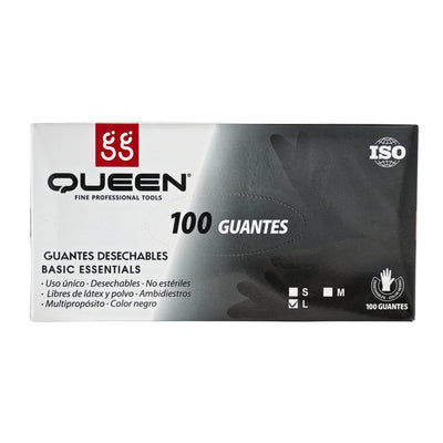 GUANTE GGQUEEN NEGRO LARGO C/50 PARES