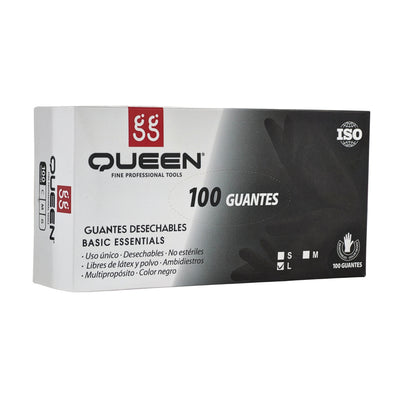 GUANTE GGQUEEN NEGRO LARGO C/50 PARES