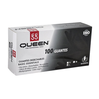 GUANTE GGQUEEN NEGRO LARGO C/50 PARES