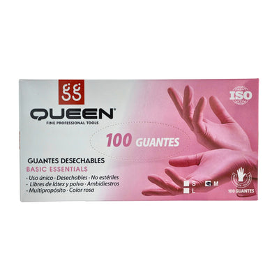GUANTE GG QUEEN ROSA MED C/50 PARES