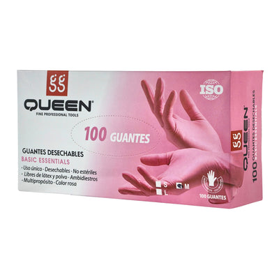 GUANTE GG QUEEN ROSA MED C/50 PARES