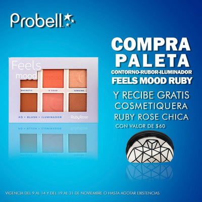 PROMO COSMETIQUERA RUBY ROSE CHICA COLORES