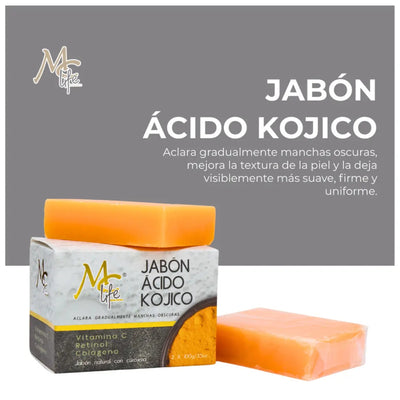 JABON MC LIFE ACLARANTE DE ACIDO KOJICO 2PZ CON 100 GRS