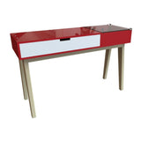 MESA PARA MANICURE RIMINI CRISTAL M11-RB ROJO BRILLANTE