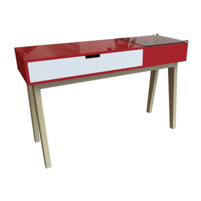 MESA PARA MANICURE RIMINI CRISTAL M11-RB ROJO BRILLANTE