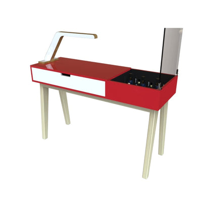 MESA PARA MANICURE RIMINI CRISTAL M11-RB ROJO BRILLANTE