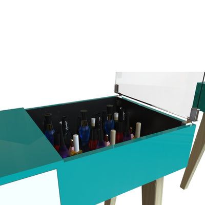 MESA PARA MANICURE RIMINI CRISTAL M11-TB TURQUESA BRILLANTE