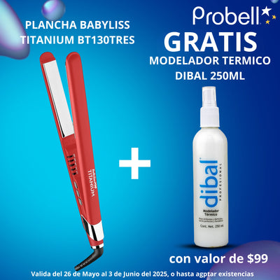 PLANCHA BABYLISS TITANIUM BT130TRES+MODELADOR