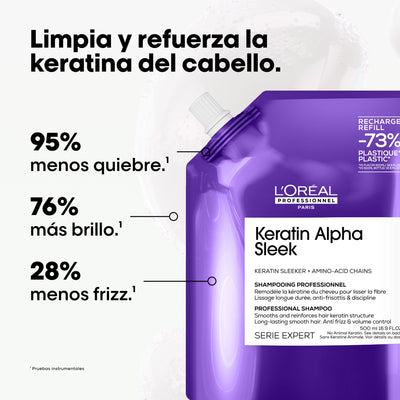 SHAMPOO LOREAL REFILL KERATIN ALPHA SLEEK 500ML