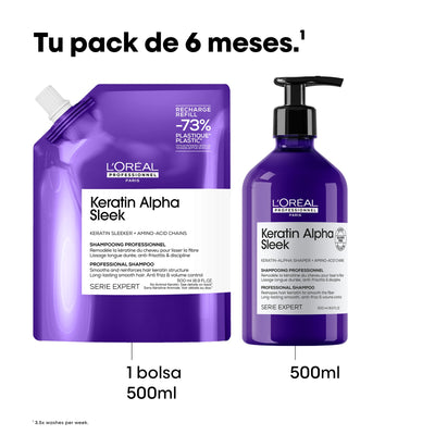 SHAMPOO LOREAL REFILL KERATIN ALPHA SLEEK 500ML