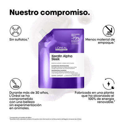 SHAMPOO LOREAL REFILL KERATIN ALPHA SLEEK 500ML
