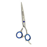 TIJERA CORTE DEDICATO CROMADA GOMA AZUL 6.5 PULG
