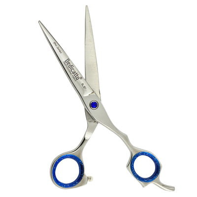 TIJERA CORTE DEDICATO CROMADA GOMA AZUL 6.5 PULG
