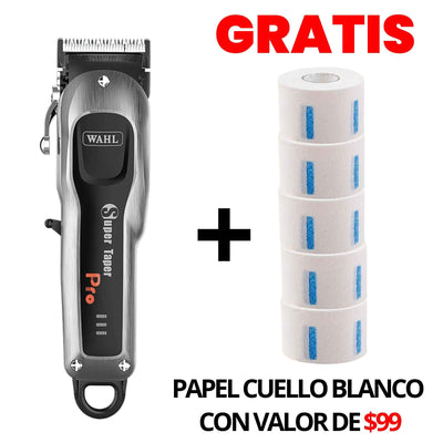 WAHL SUPER TAPER PRO SILVER 3027719 + PAPEL BCO