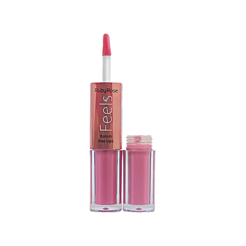 LABIAL LIQUIDO DUO METALIC+MATTE RUBY ROSE FEELS-357 HB-8225-2 6ML