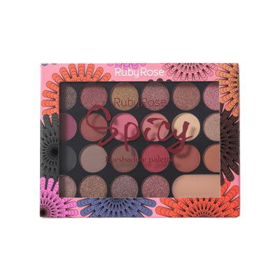 PROMO SOMBRAS RUBY ROSE PALETA SPICY HB-1001